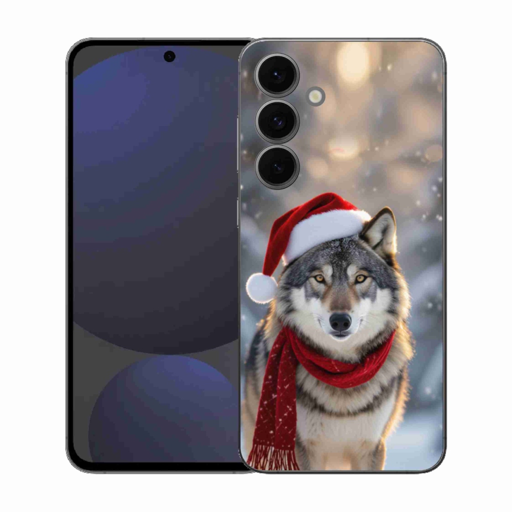 Gelový kryt mmCase na Samsung Galaxy S25 FE - vánoční vlk