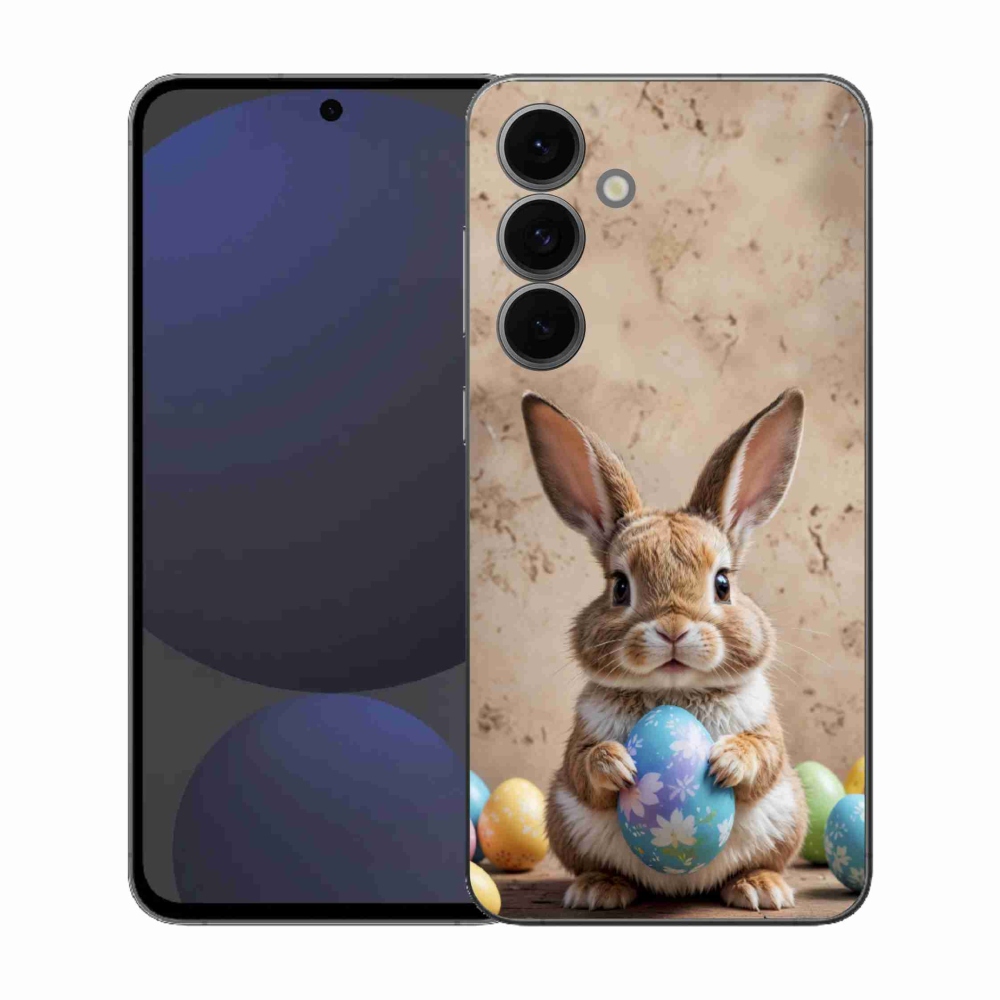 Gelový kryt mmCase na Samsung Galaxy S25 FE - velikonoční králíček
