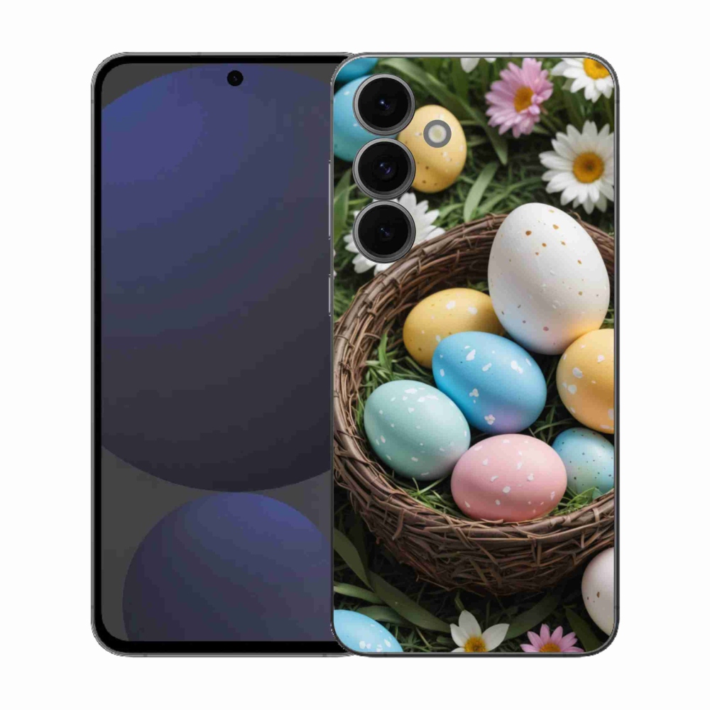 Gelový kryt mmCase na Samsung Galaxy S25 FE - velikonoční vajíčka 2