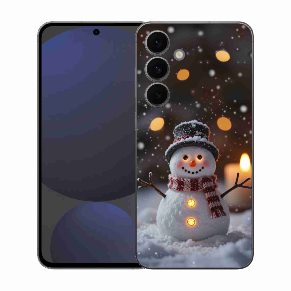 Gelový kryt mmCase na Samsung Galaxy S25 FE - veselý sněhulák