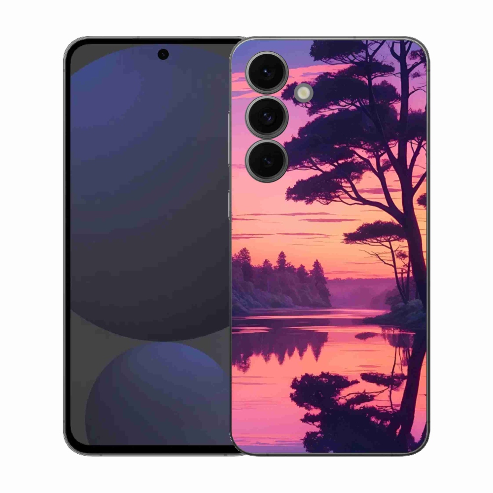 Gelový kryt mmCase na Samsung Galaxy S25 FE - západ slunce nad jezerem