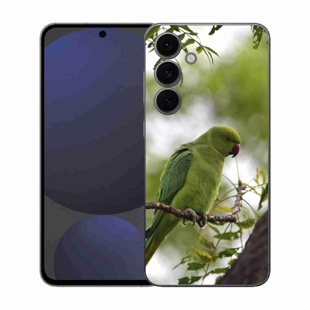 Gelový kryt mmCase na Samsung Galaxy S25 FE - zelený papoušek