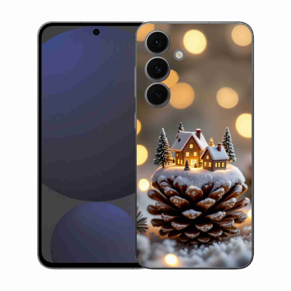 Gelový kryt mmCase na Samsung Galaxy S25 FE - zimní vesnička