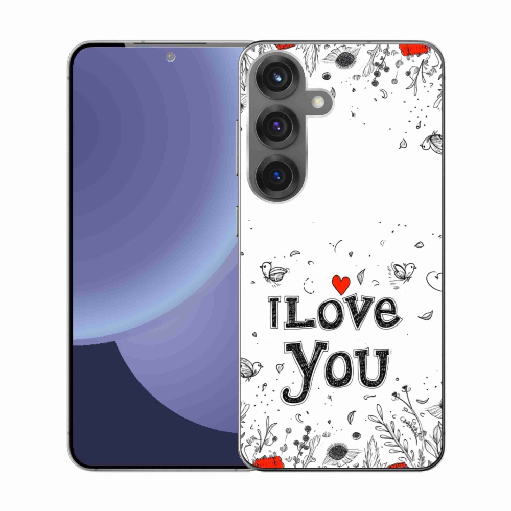 Gelový kryt mmCase na Samsung Galaxy S25 - I love you bílé pozadí