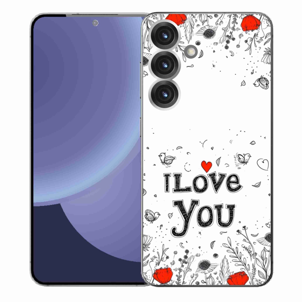 Gelový kryt mmCase na Samsung Galaxy S25+ - I love you bílé pozadí