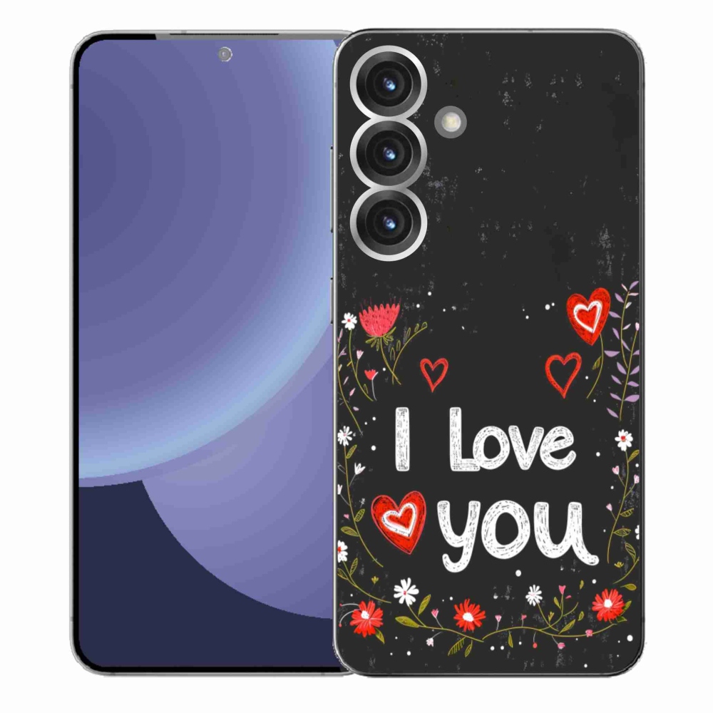 Gelový kryt mmCase na Samsung Galaxy S25+ - I love you černé pozadí