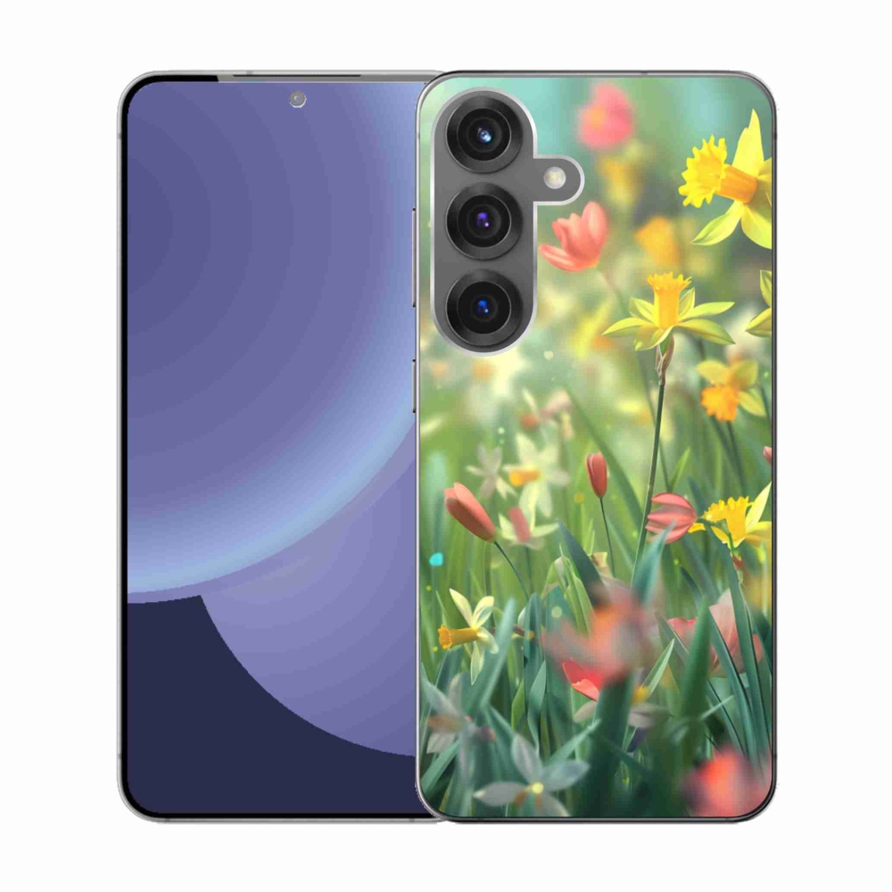 Gelový kryt mmCase na Samsung Galaxy S25 - jarní květy