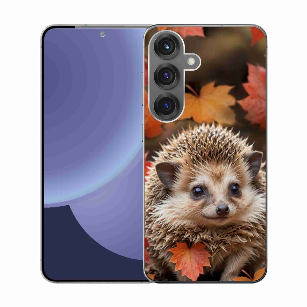 Gelový kryt mmCase na Samsung Galaxy S25 - ježek v listí