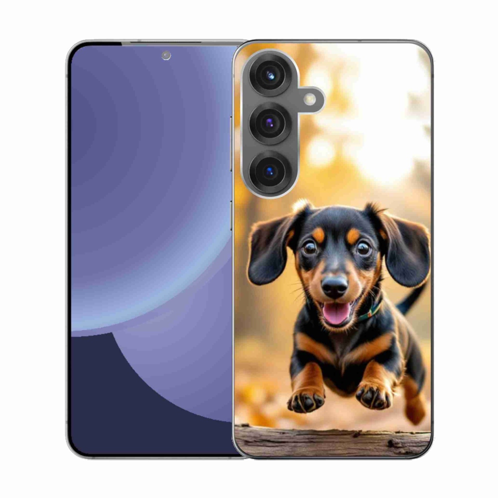 Gelový kryt mmCase na Samsung Galaxy S25 - jezevčík 2