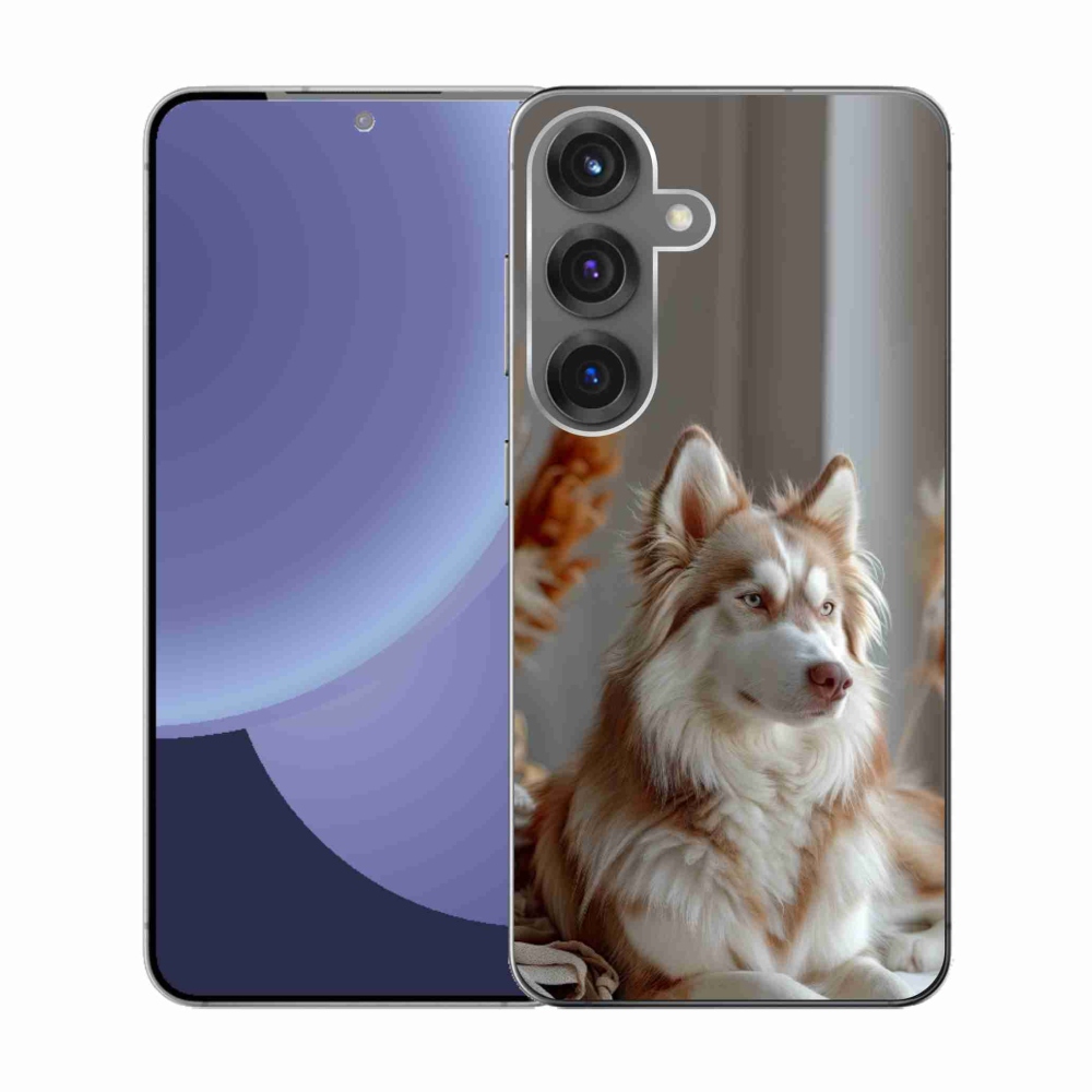 Gelový kryt mmCase na Samsung Galaxy S25 - klidný sibiřský husky