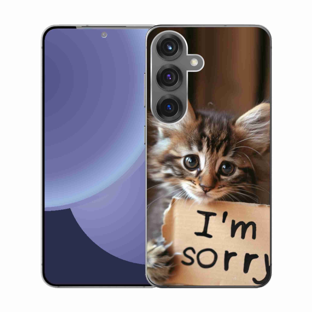 Gelový kryt mmCase na Samsung Galaxy S25 - kočíčí omluva