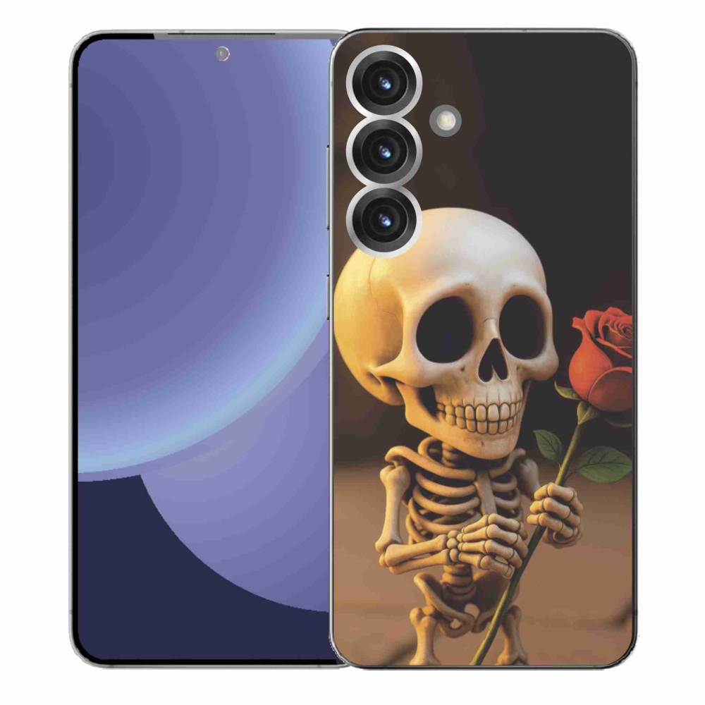Gelový kryt mmCase na Samsung Galaxy S25+ - kostlivec s růží