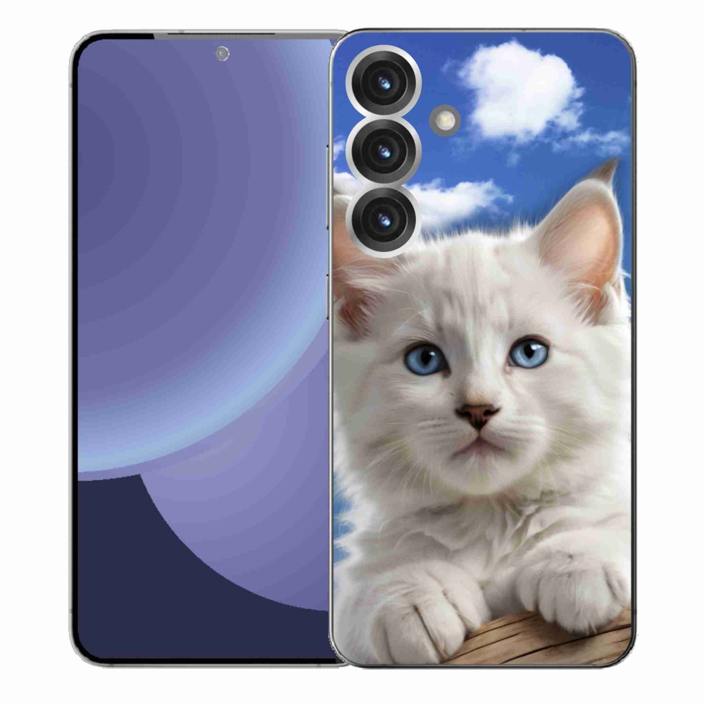 Gelový kryt mmCase na Samsung Galaxy S25+ - kotě a oblaka