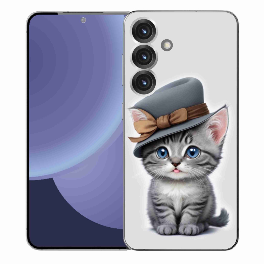 Gelový kryt mmCase na Samsung Galaxy S25+ - kotě s kloboukem