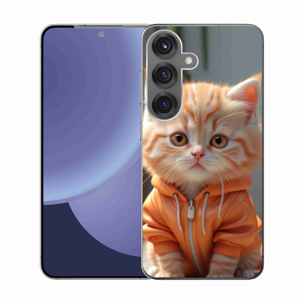 Gelový kryt mmCase na Samsung Galaxy S25 - kotě v mikině