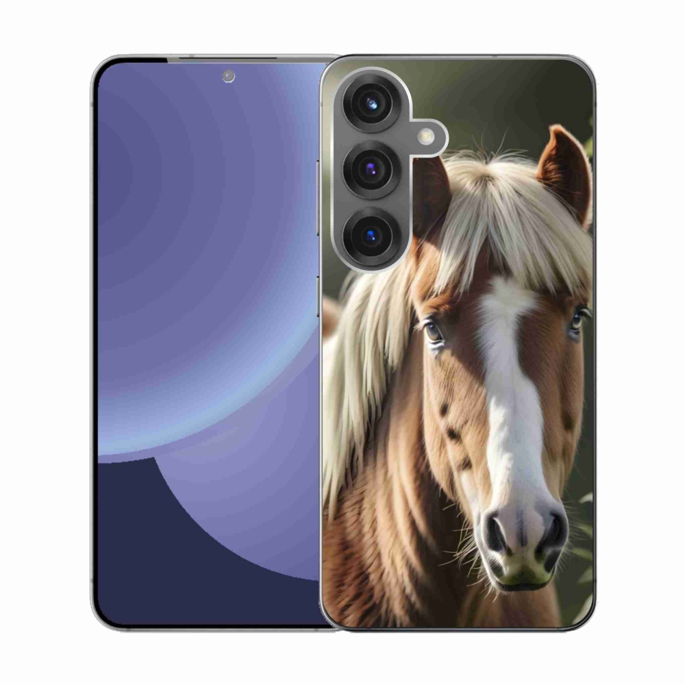 Gelový kryt mmCase na Samsung Galaxy S25 - kůň se světlou hřívou