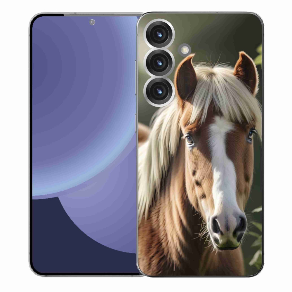 Gelový kryt mmCase na Samsung Galaxy S25+ - kůň se světlou hřívou