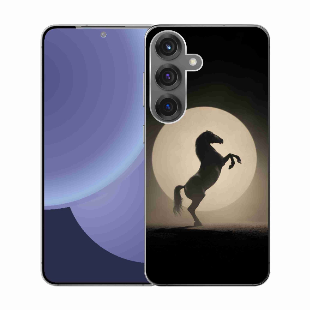 Gelový kryt mmCase na Samsung Galaxy S25 - kůň v siluetě