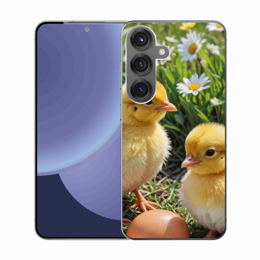 Gelový kryt mmCase na Samsung Galaxy S25 - kuřátka