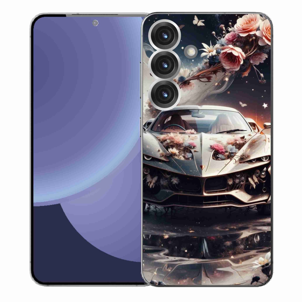 Gelový kryt mmCase na Samsung Galaxy S25+ - květinový sportovní vůz