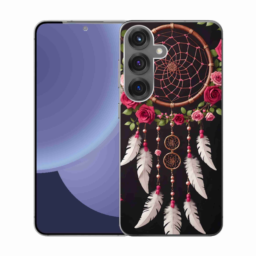 Gelový kryt mmCase na Samsung Galaxy S25 - lapač snů s růžemi