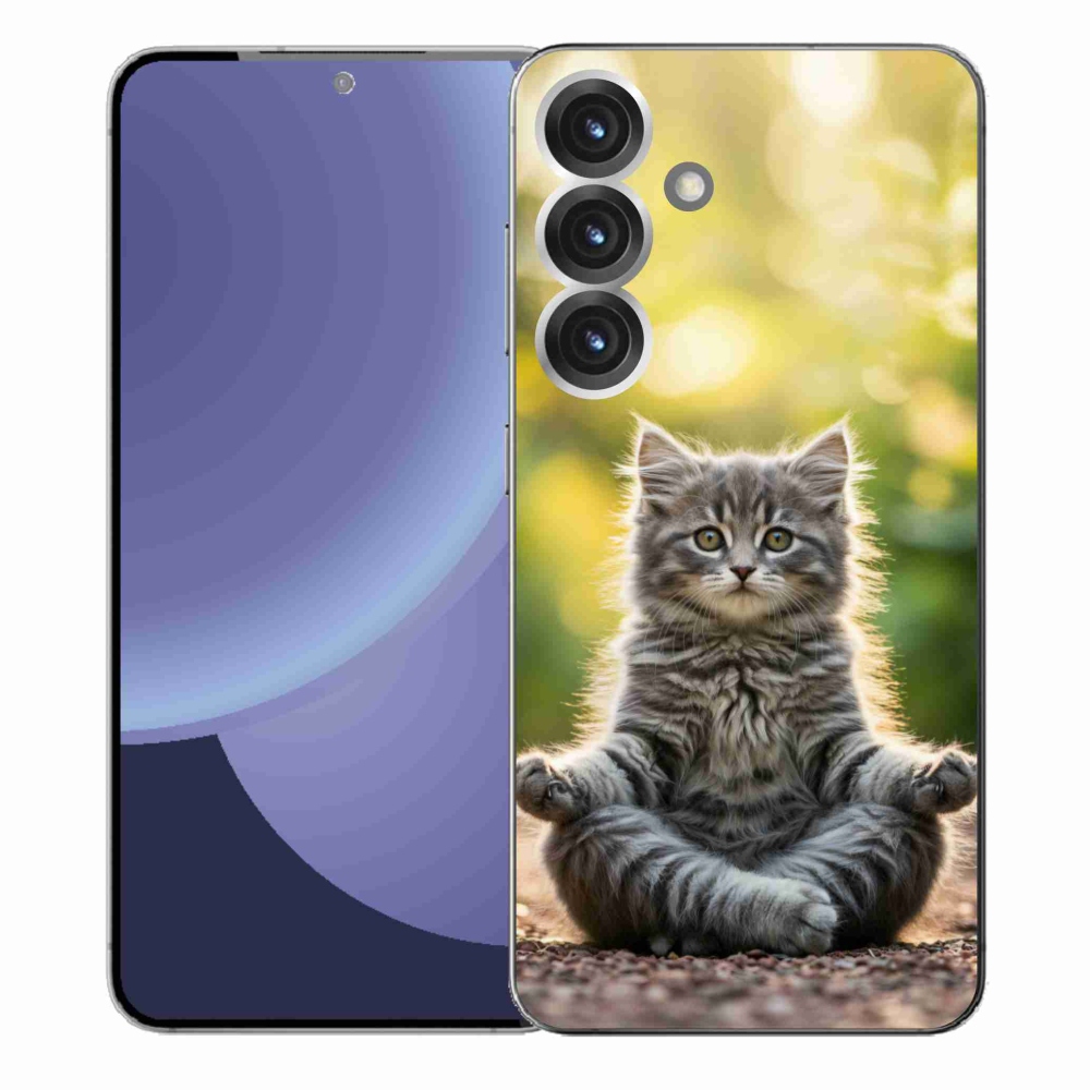 Gelový kryt mmCase na Samsung Galaxy S25+ - meditující kotě