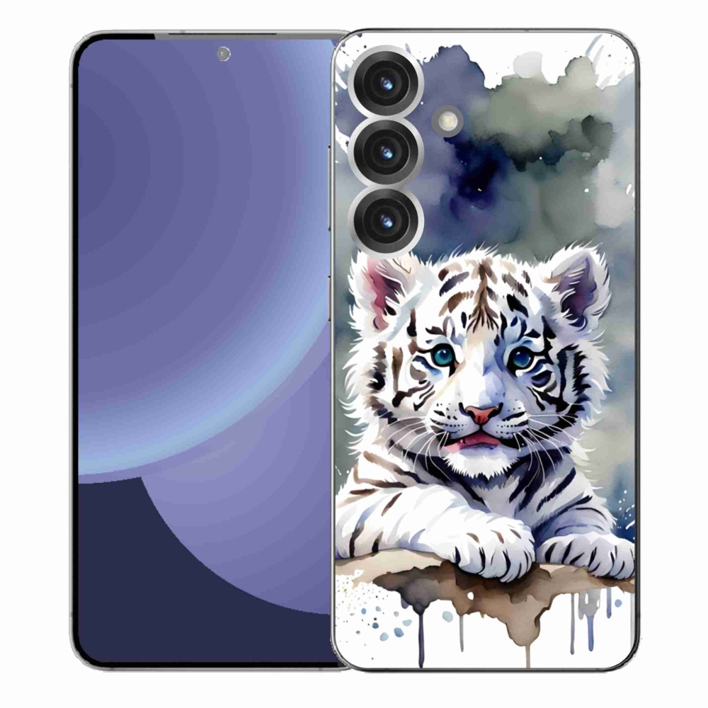 Gelový kryt mmCase na Samsung Galaxy S25+ - mládě bílého tygra
