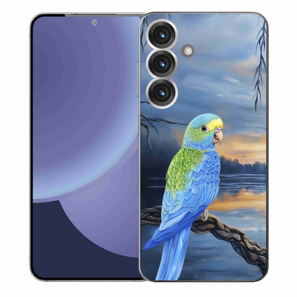 Gelový kryt mmCase na Samsung Galaxy S25+ - modrý papoušek