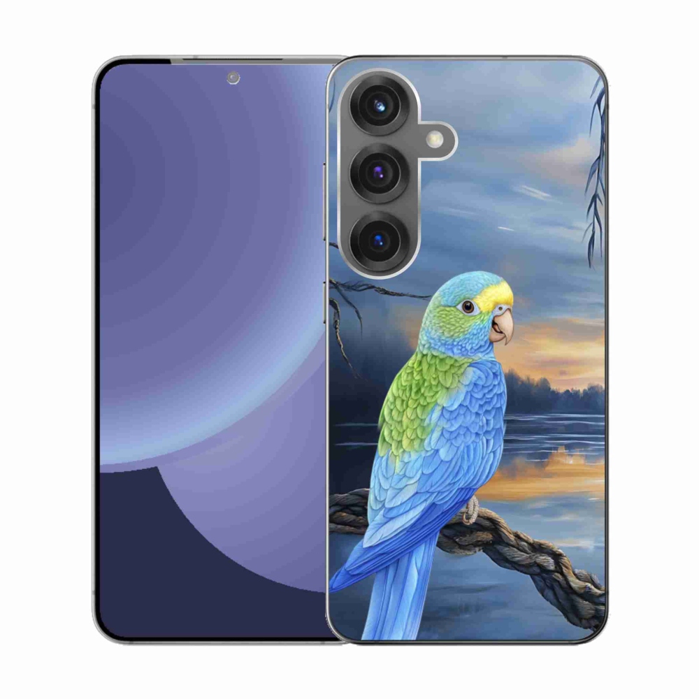 Gelový kryt mmCase na Samsung Galaxy S25 - modrý papoušek