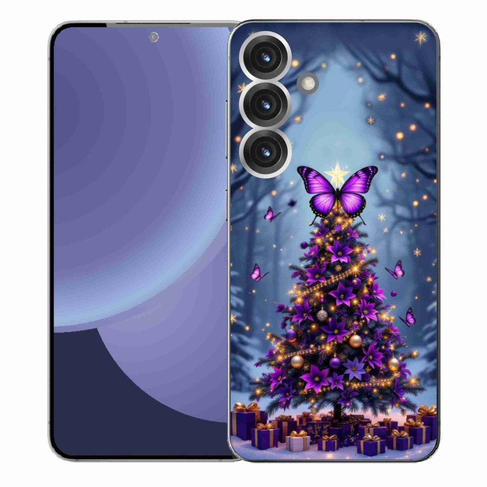 Gelový kryt mmCase na Samsung Galaxy S25+ - motýlí vánoční stromek