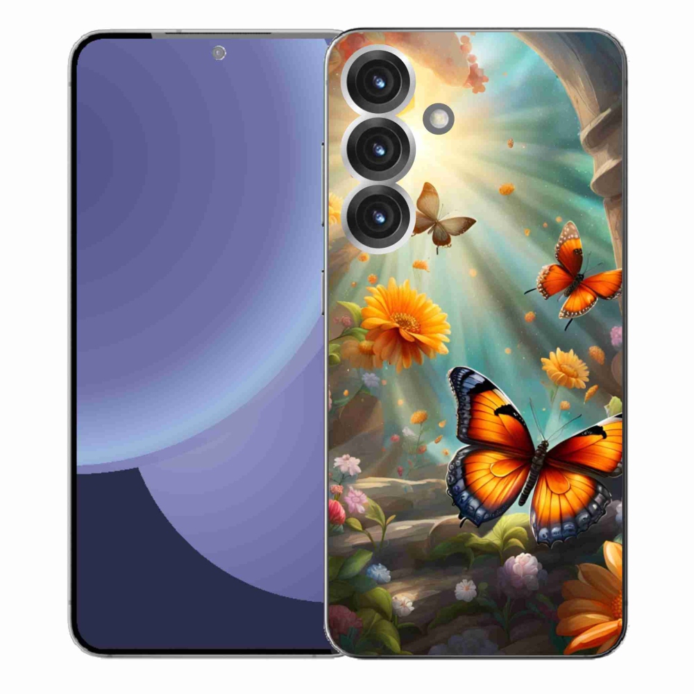 Gelový kryt mmCase na Samsung Galaxy S25+ - motýlí zahrada 2