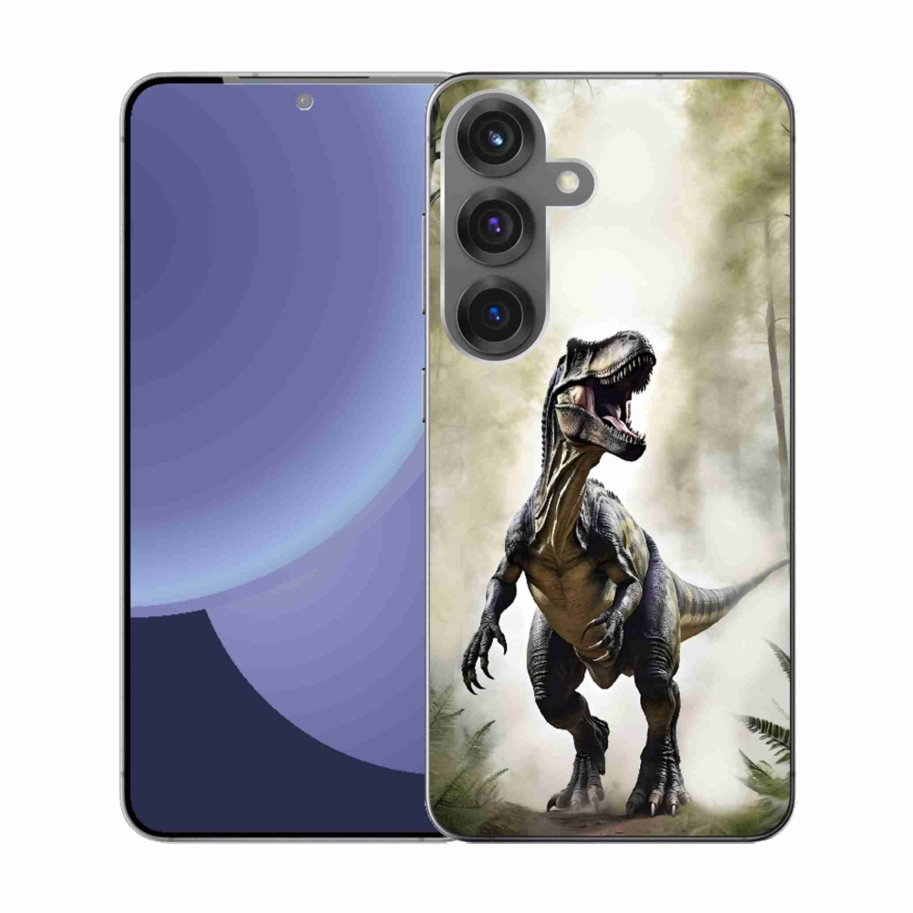 Gelový kryt mmCase na Samsung Galaxy S25 - naštvaný T-Rex