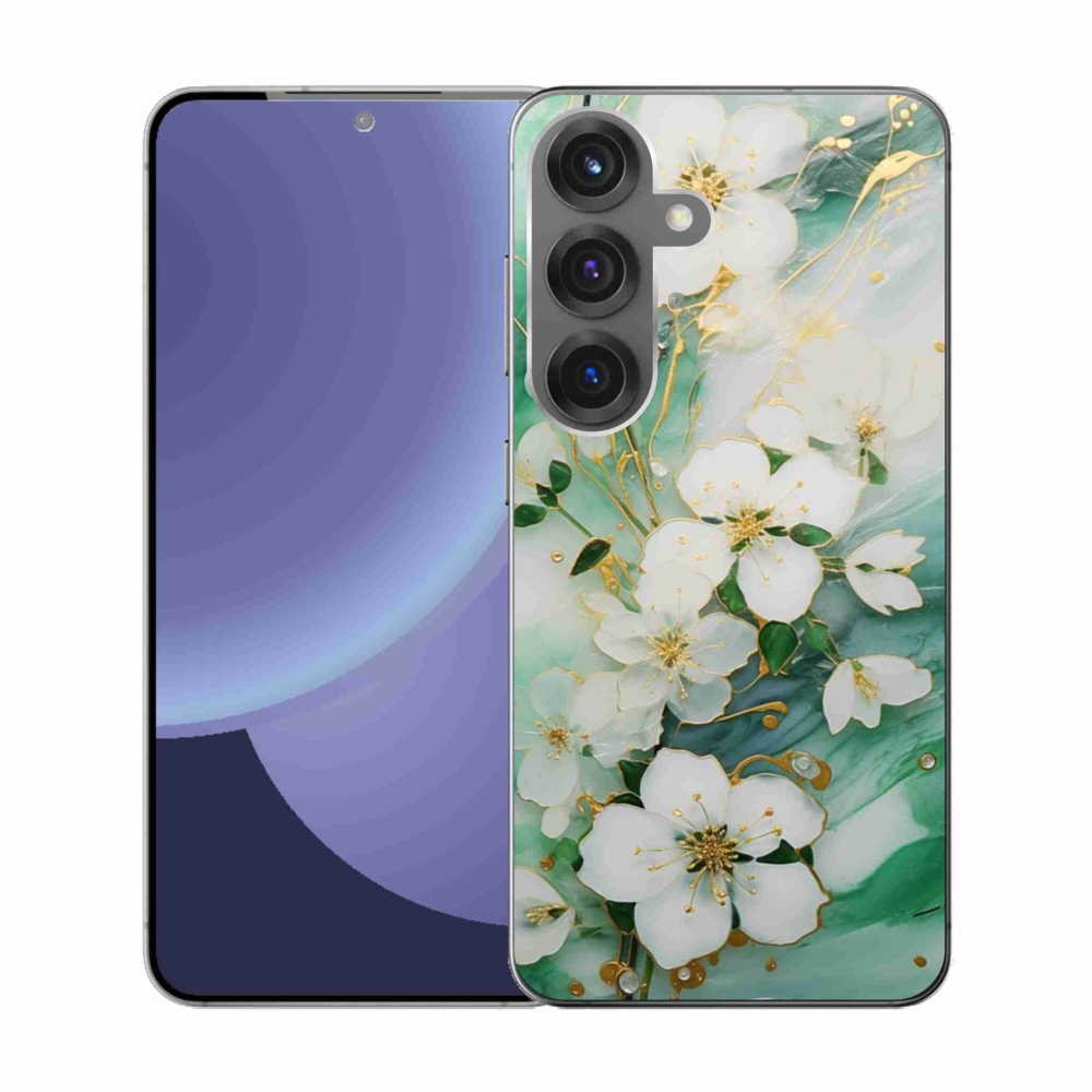 Gelový kryt mmCase na Samsung Galaxy S25 - něžné květy