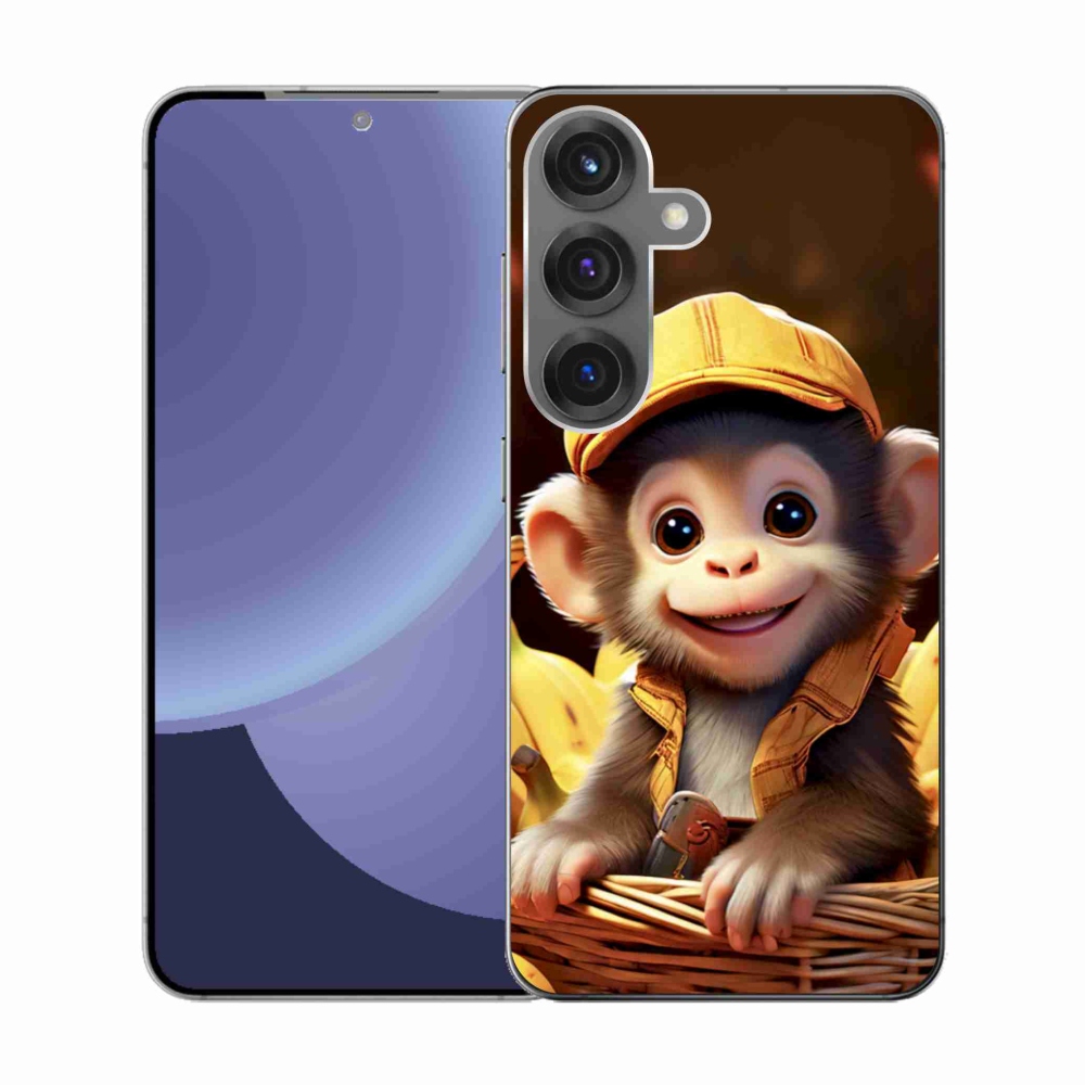 Gelový kryt mmCase na Samsung Galaxy S25 - opice v košíku