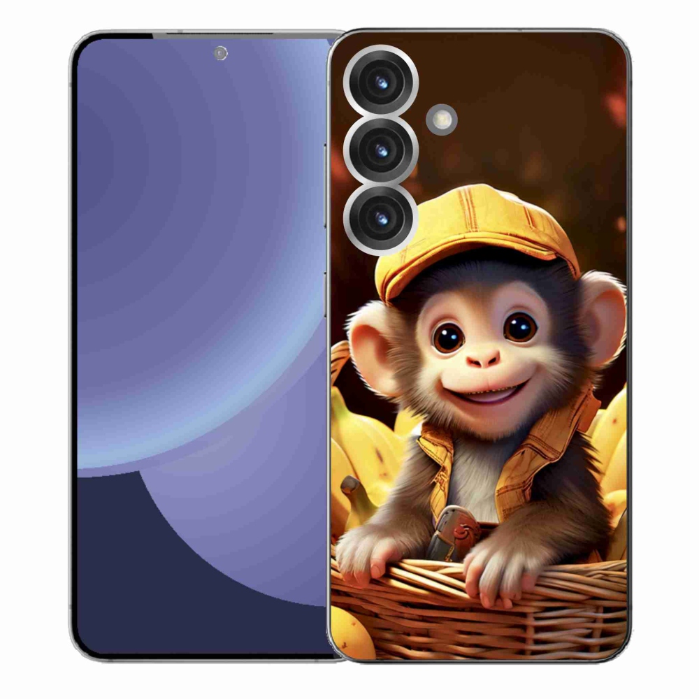 Gelový kryt mmCase na Samsung Galaxy S25+ - opice v košíku
