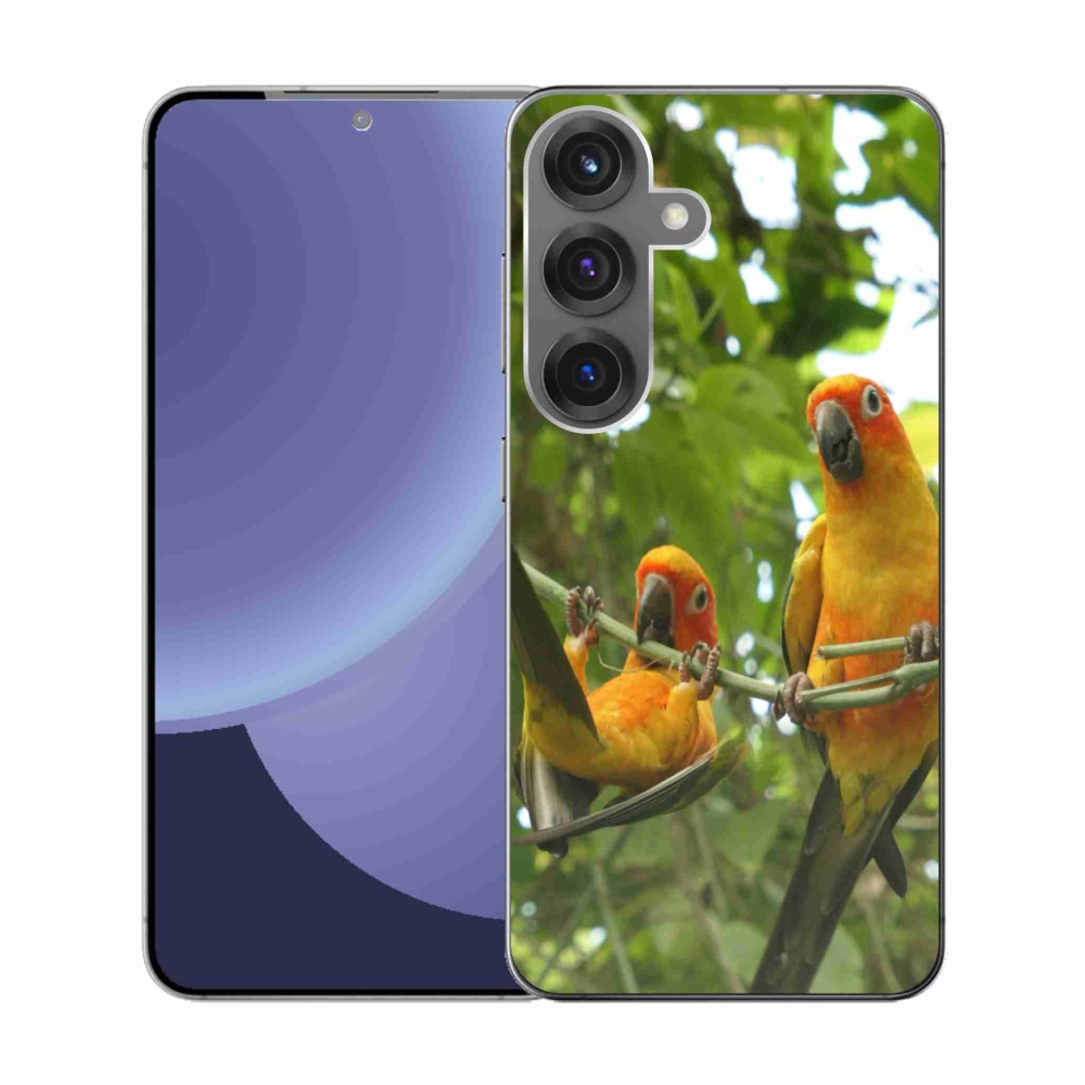 Gelový kryt mmCase na Samsung Galaxy S25 - papoušci aratingy