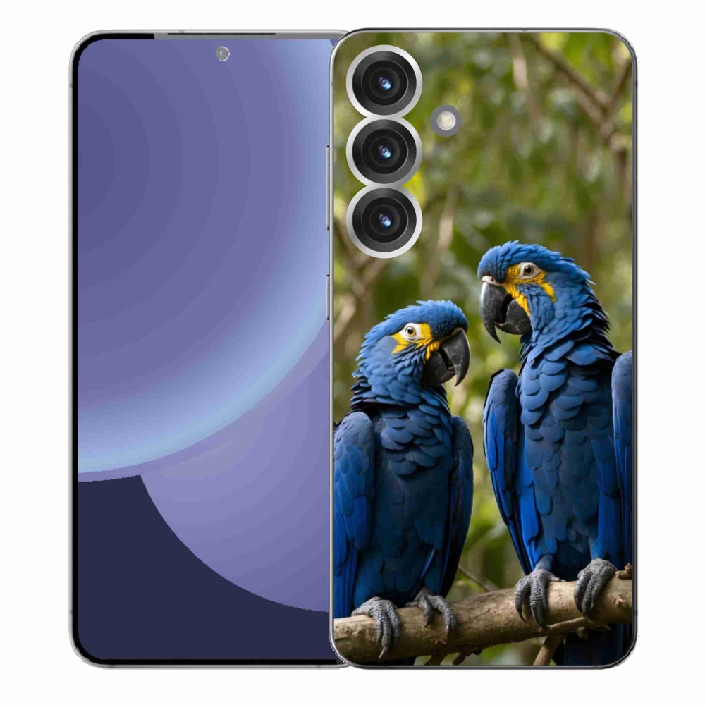 Gelový kryt mmCase na Samsung Galaxy S25+ - papouščí duo