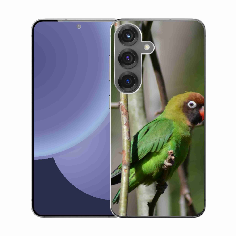 Gelový kryt mmCase na Samsung Galaxy S25 - papoušek agapornis