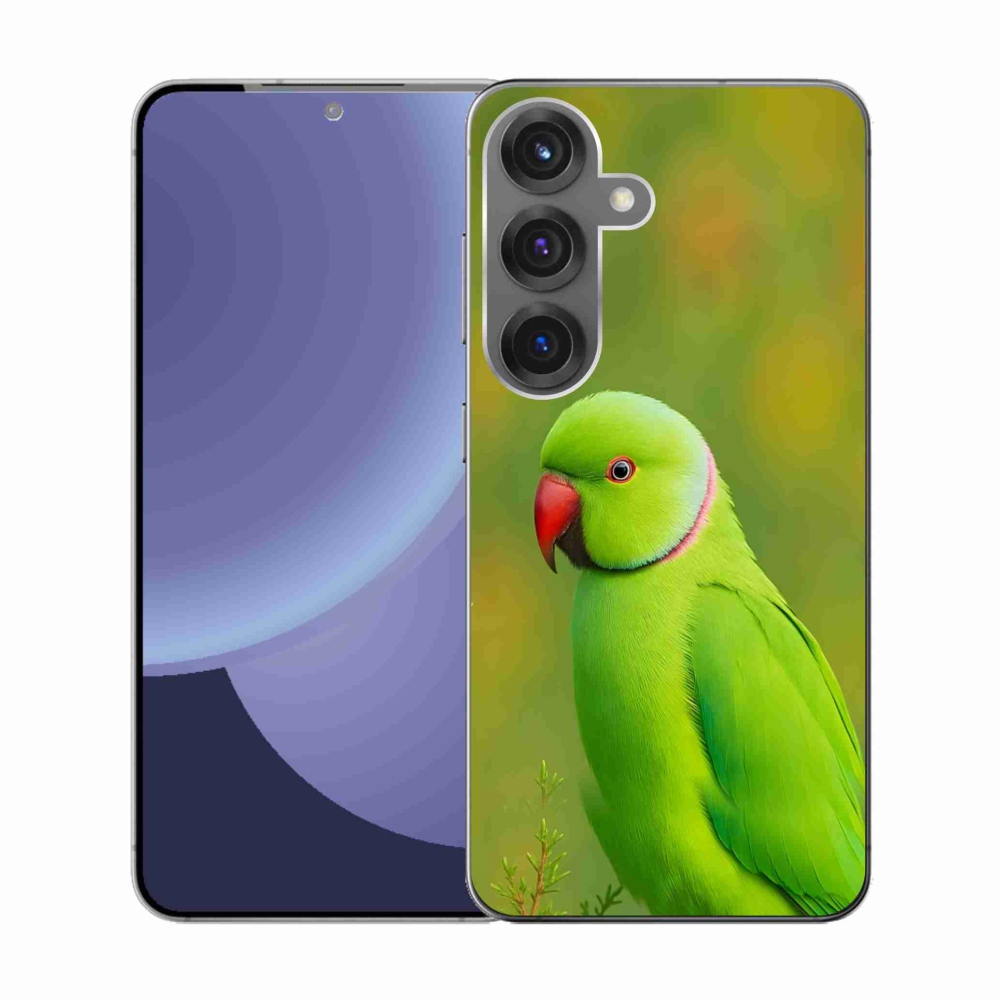 Gelový kryt mmCase na Samsung Galaxy S25 - papoušek alexandr 2