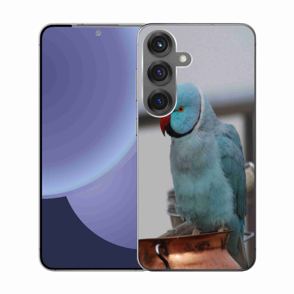 Gelový kryt mmCase na Samsung Galaxy S25 - papoušek alexandr modrý