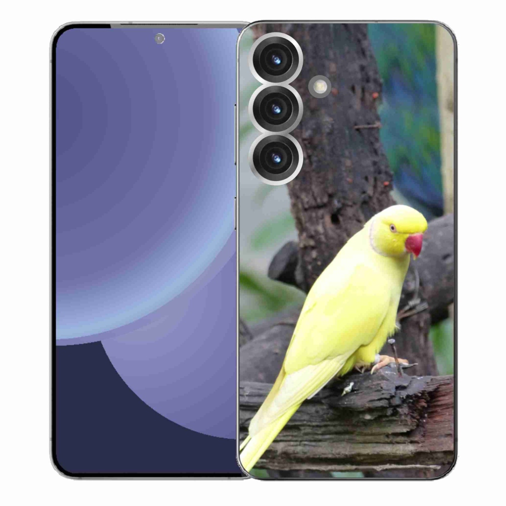 Gelový kryt mmCase na Samsung Galaxy S25+ - papoušek alexandr žlutý
