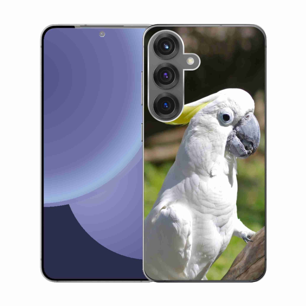 Gelový kryt mmCase na Samsung Galaxy S25 - papoušek kakadu 2