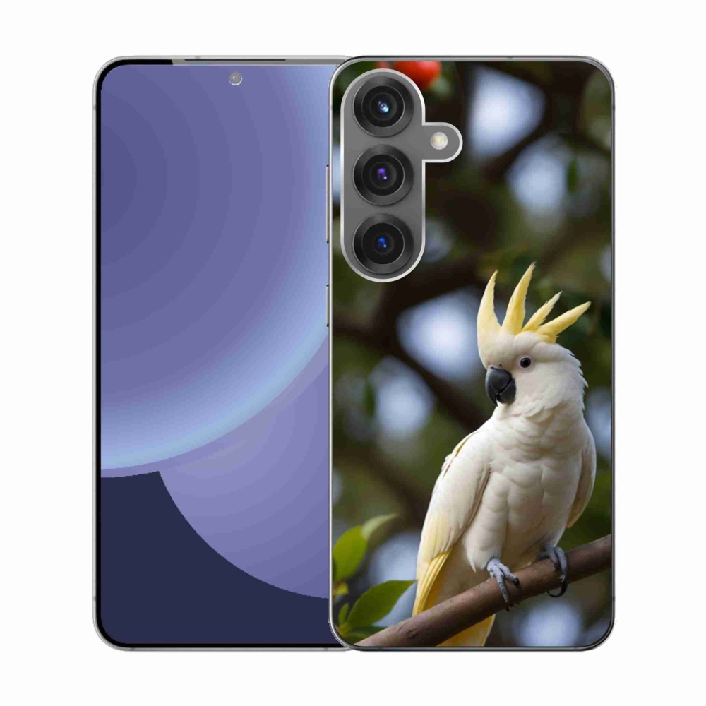 Gelový kryt mmCase na Samsung Galaxy S25 - papoušek kakadu 3