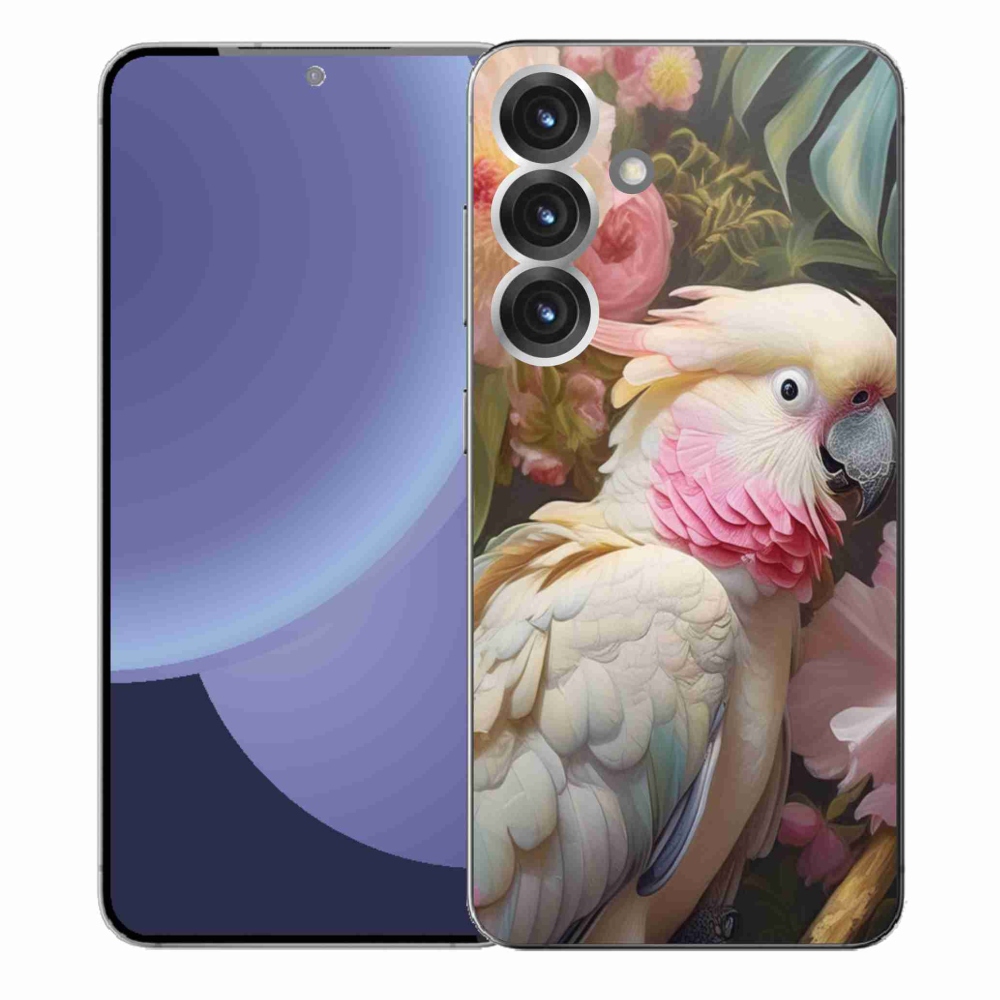 Gelový kryt mmCase na Samsung Galaxy S25+ - papoušek kakadu růžový 2