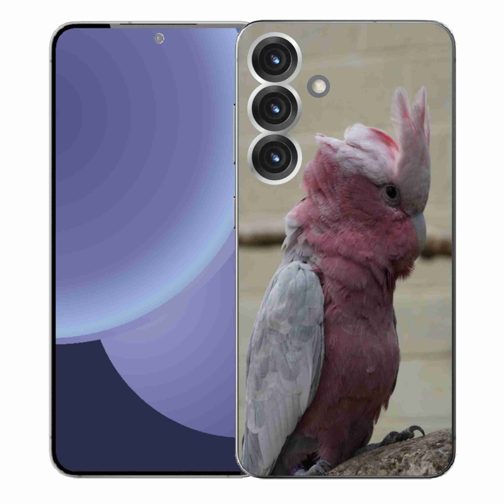 Gelový kryt mmCase na Samsung Galaxy S25+ - papoušek kakadu růžový