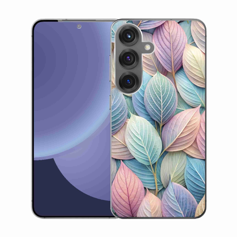 Gelový kryt mmCase na Samsung Galaxy S25 - pastelové listy