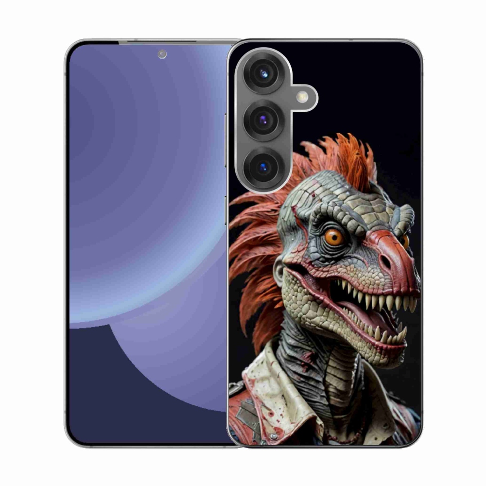 Gelový kryt mmCase na Samsung Galaxy S25 - punk dinosaurus