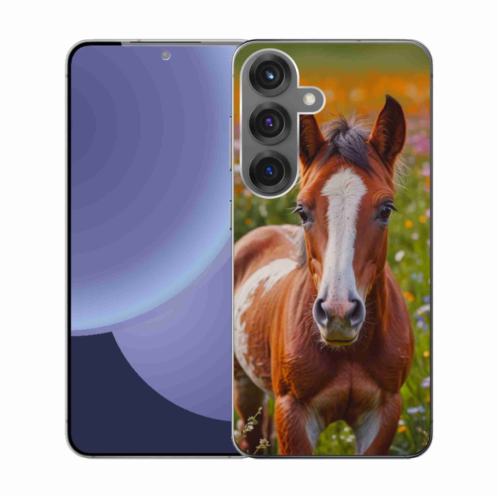 Gelový kryt mmCase na Samsung Galaxy S25 - roztomilé hříbě