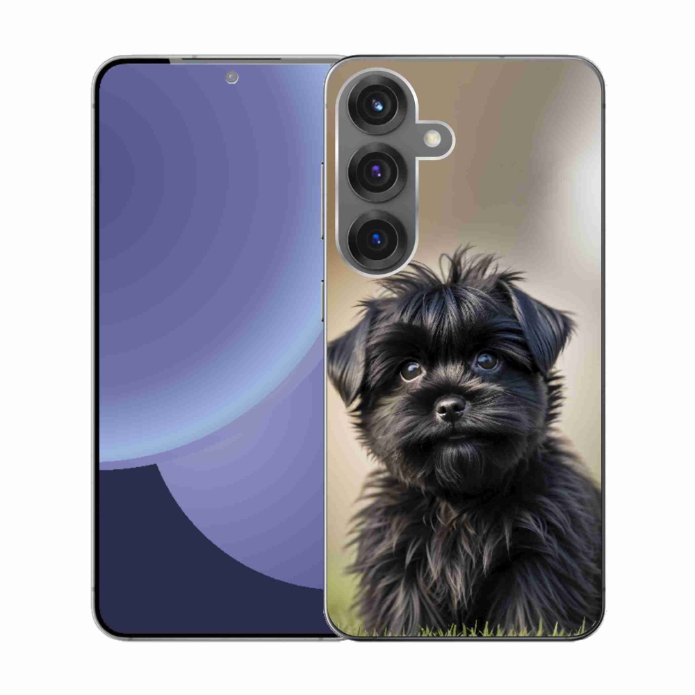 Gelový kryt mmCase na Samsung Galaxy S25 - roztomilý černý pejsek