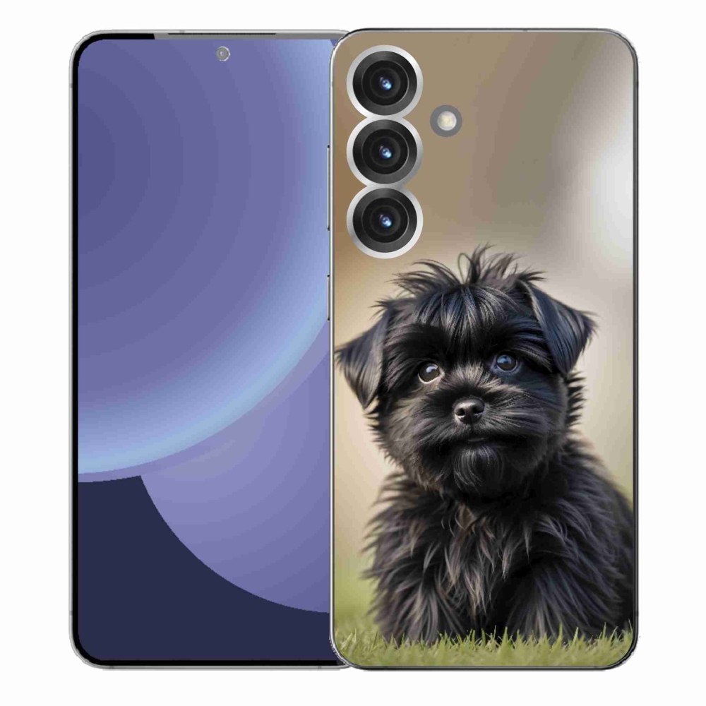 Gelový kryt mmCase na Samsung Galaxy S25+ - roztomilý černý pejsek